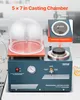 A VEVOR vacuum casting machine is shown in a laboratory or workshop setting, with jewelry in the background. Podgląd zdjęcia produktu