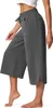 ASKSA Damen 3/4 Hose Caprihose Weite Bein Sommerhose Produktbild-Vorschau 1
