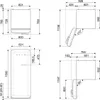 Technical drawings and dimensions of a refrigerator. Produktbild-Vorschau