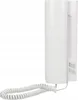 A white analog intercom handset with a coiled cord is shown against a white background. Produktbild-Vorschau