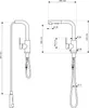 Technical drawing of a kitchen faucet with dimensions. Anteprima dell’immagine prodotto