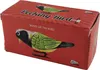 A red box with a drawing of a pecking bird and text. Produktbild-Vorschau