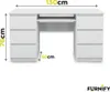 Schreibtisch 130x76x50cm mit 6 Schubladen Weiß Büro PC Produktbild-Vorschau 3