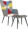 vidaXL Relaxační křeslo se stoličkou Patchwork Fabric Náhled obrázku produktu 1