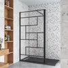 Schwarz Walkin Duschkabine 100x200cm Gittermuster Duschwand Produktbild-Vorschau 1