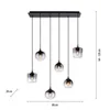 Hängeleuchte schwarz, Glas rauch, H 120 cm Produktbild-Vorschau 8
