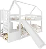 MODFU Etagenbett Kinderbett 90x200cm mit Stauraumtreppe und Produktbild-Vorschau 6