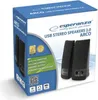 The image shows the retail packaging of Esperanza ARCO USB Stereo Speakers 2.0. Náhled obrázku produktu