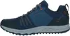 A side view of a navy and blue athletic shoe with orange accents. Anteprima dell’immagine prodotto