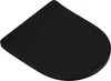 A black toilet seat lid is shown from a diagonal angle against a white background. Produktbild-Vorschau