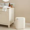 WELLHAUS Mülleimer oval 15L creme Click Deckel schmal Bad Produktbild-Vorschau 6