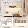 Poschodová posteľ 140 x 200 cm s LED osvetlením, schodiskom Náhľad obrázku produktu 8