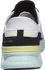 The back view of a white and black Skechers slip-on sneaker. Voir les images du produit