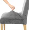 Stuhlhusse Stretch Grau - Samt - Universal - Esszimmer Produktbild-Vorschau 13