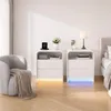 UnboxG 2er Set Nachttische Weiß – Nachttisch mit LED, USB & Produktbild-Vorschau 4