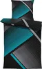Bettwäsche 135x200 cm geometrisch grafisch petrol grau Produktbild-Vorschau 1