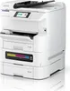 A white Epson WorkForce Pro EM-C8100RDWF printer is shown in a studio setting with a white background and a reflection. Voir les images du produit