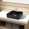 vidaXL Céramique Lavabo avec trou pour robinet Noir Carré Voir les images du produit 8