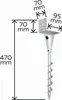 A diagram showing the dimensions of a screw-in post anchor. Voir les images du produit
