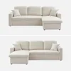 Divano letto angolare reversibile in bouclé, 3 posti, Crema Anteprima dell’immagine prodotto 2