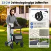 COSTWAY Rollator skladací, 2v1 invalidný vozík a cestovný Náhľad obrázku produktu 7