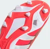 Close-up view of the sole of a red and white soccer cleat. Produktbild-Vorschau