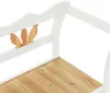 A close-up view of a white wooden bench with a natural wood seat. Náhled obrázku produktu