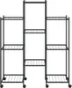 vidaXL Stojan na květiny s kolečky 83x25x103,5 cm Černá Náhled obrázku produktu 3