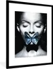 MuchoWow® Gerahmtes Poster Frau - Schmetterling - Blau Produktbild-Vorschau 1