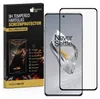 A product box for a screen protector is shown next to a smartphone with a screen protector applied. Produktbild-Vorschau