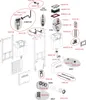 A diagram showing various parts and components of a sanitary module, with labels and part numbers. Anteprima dell’immagine prodotto