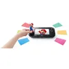 A hand holding a Mario figurine near a Nintendo Wii U console, with colorful cards surrounding it. Produktbild-Vorschau