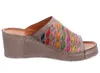 Gemini Damen Pantolette Leder Flechtoptik bunt Keilabsatz Produktbild-Vorschau 2