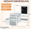 A diagram showing the dimensions and specifications of a children's easel set. Produktbild-Vorschau