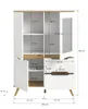 Highboard "Hygge" weiß und Eiche Vitrine skandinavisch 100 Produktbild-Vorschau 8