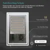 A diagram illustrating the anti-fog feature of an LED bathroom mirror. Produktbild-Vorschau