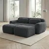 STILVORA Schlafsofa mit 2 Ottomans, Zweisitzer Sofa Produktbild-Vorschau 3