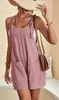 ASKSA Damen Jumpsuit Sommer Ärmellos Kurz Latzhose Playsuit Produktbild-Vorschau 2