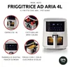 A collage of images showcasing an air fryer and its features, with a main image of the product on the right. Anteprima dell’immagine prodotto