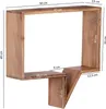 A wooden wall shelf with dimensions indicated by text overlays. Produktbild-Vorschau
