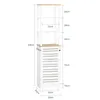 SoBuy BZR43-W Badezimmer Hochschrank Badschrank Produktbild-Vorschau 4