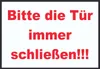 Schild Bitte die Tür immer schließen rot-weiss-schwarz A5 Produktbild-Vorschau 1