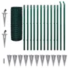 A set of fencing components including a roll of green mesh, green fence posts, and silver ground stakes, arranged on a white background. Náhľad obrázku produktu