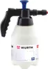 A white pump sprayer with a black handle and blue pump mechanism, against a white background. Produktbild-Vorschau