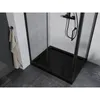 A modern bathroom shower stall with a black shower tray and black frame. Podgląd zdjęcia produktu