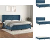 vidaXL Boxspringbett mit Matratze Dunkelblau 200x200 cm Produktbild-Vorschau 1