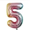 Pallone in foil numero 5, circa 100 cm, color arcobaleno Anteprima dell’immagine prodotto 1