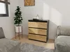 Komoda - 3 zásuvky - 70 cm - Černá - Dub Craft Gold - Náhled obrázku produktu 3