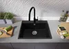 PRIMAGRAN Spülbecken Schwarz 58x50cm, Granitspüle 1 Becken Produktbild-Vorschau 3