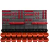 A wall-mounted storage system with multiple bins and hooks. Anteprima dell’immagine prodotto